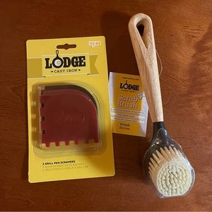 Lodge Cast Iron Scrub Brush & Pan Scapers NEW